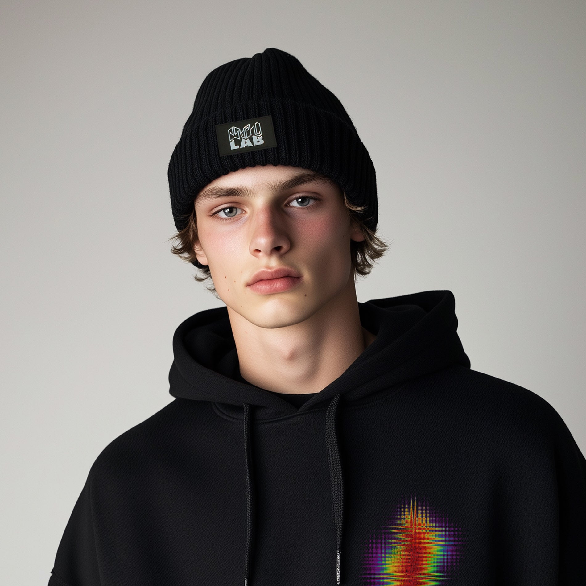 PsychoLab Beanie mit Chrome Patch – Recycled Edition
