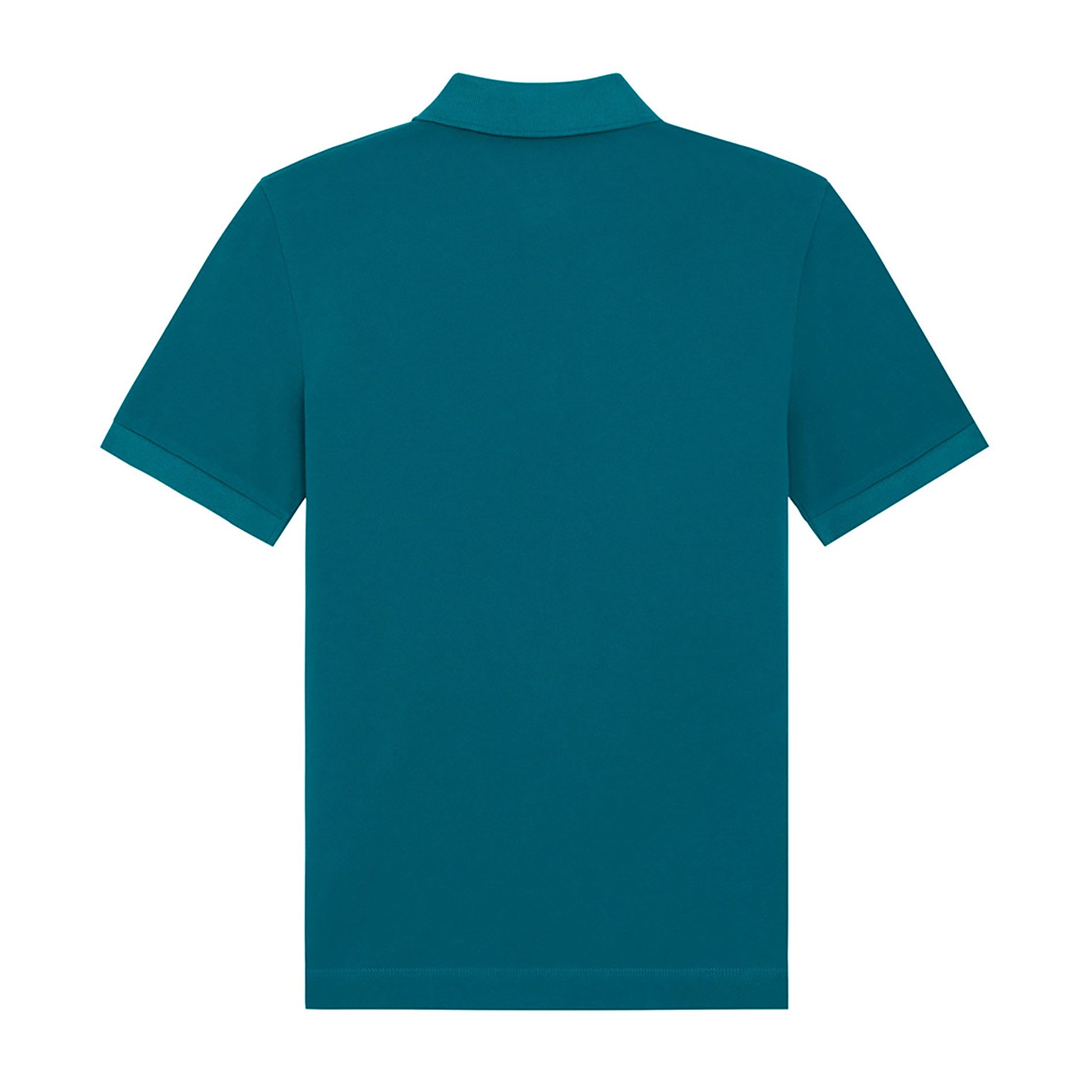 Rückansicht des Polo Shirt Solid Turquoise von PsychoLab, schlicht und modern in einer kräftigen Türkisfarbe.