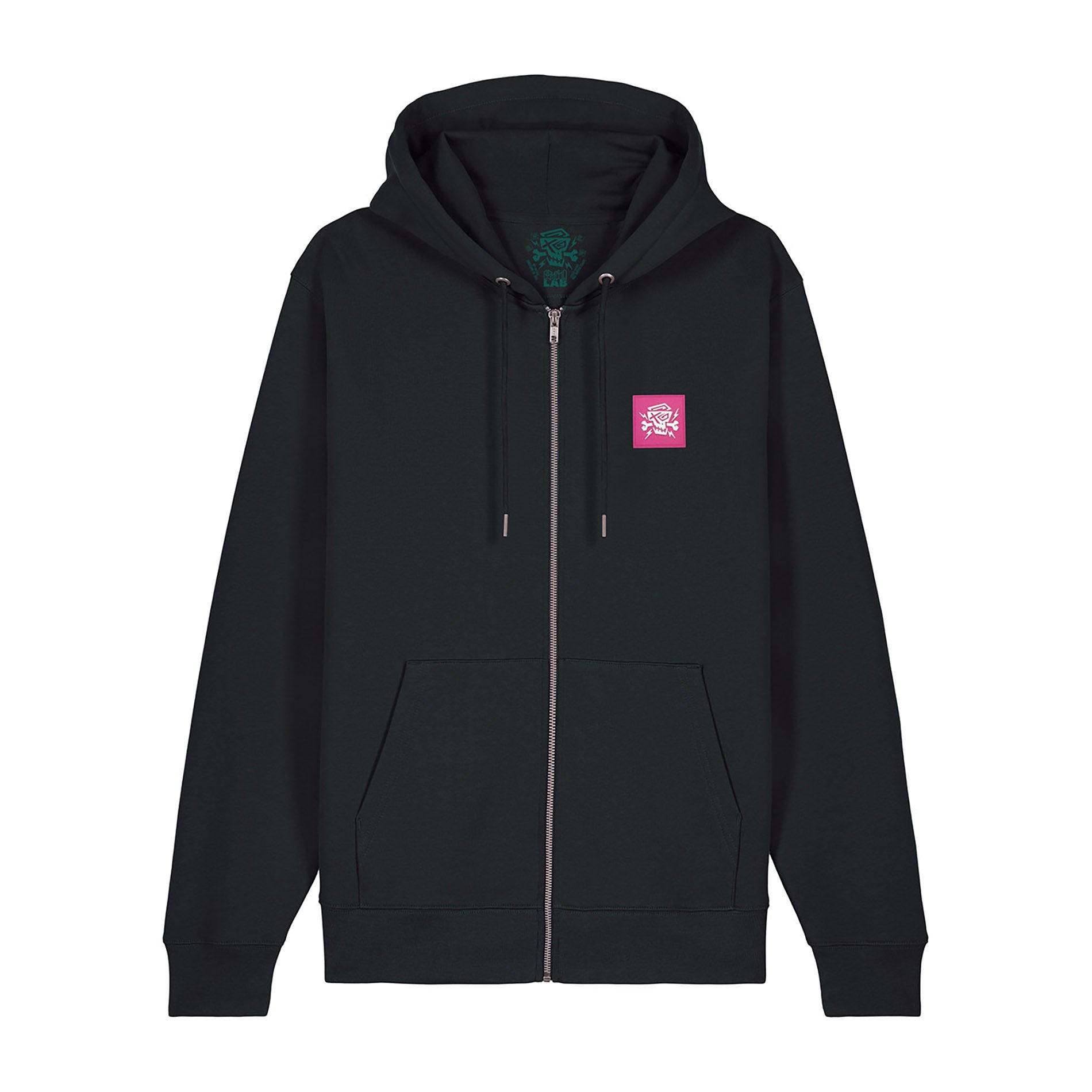 PsychoLab Zip Hoodie Dynamic in Schwarz mit kleinem Logo vorn