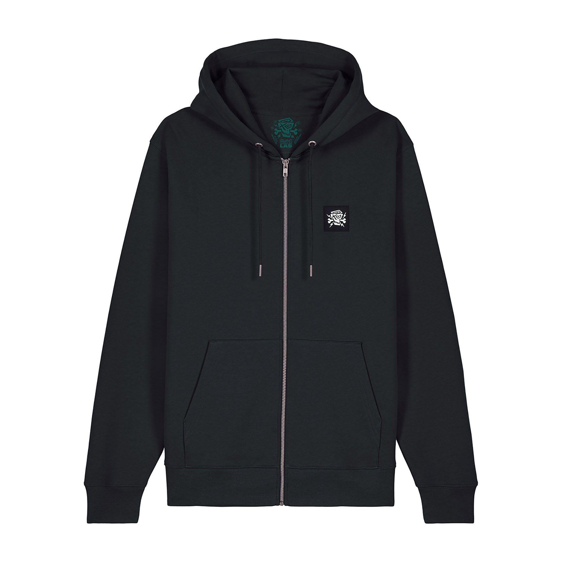 PsychoLab Zip Hoodie Mindset Schwarz mit kleinem Logo vorne