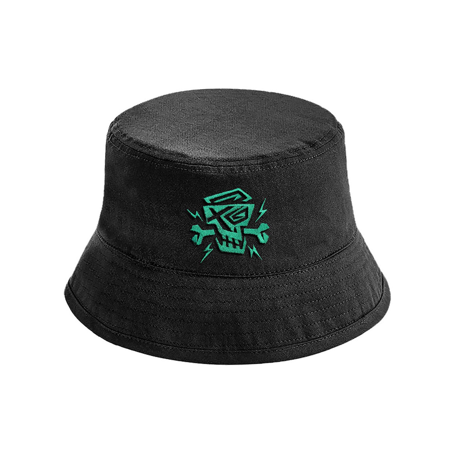 Schwarzer Bucket Hat mit grünem Logo – PsychoLab