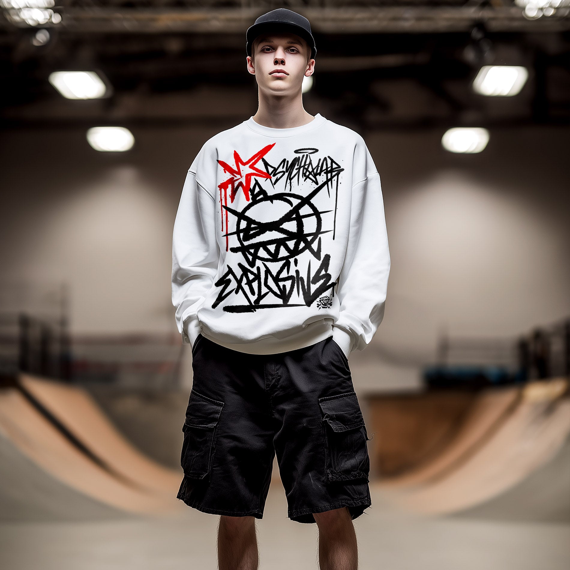 Explosive Streetwear Sweatshirt – Graffiti-Print aus Berlin